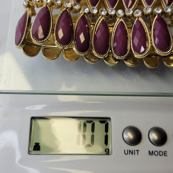 Women's Purple Stretch Cuff Bracelet Wide Large Cuffs - Picture 10 of 10